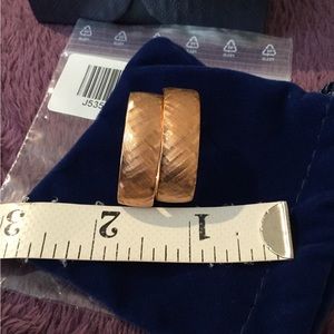 NWT Toscana 1.25” Italian 18K Rose Gold Plated Setosa Omega Hoop Earrings